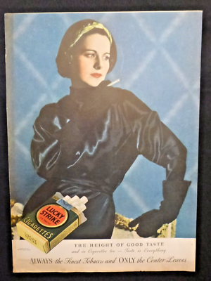 1952 Lucky Strike VTG Print-Ad Cigarettes Finest Tobacco Hot Woman Luxury