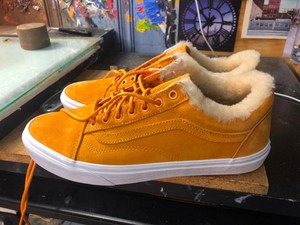 vans old skool pro cheddar & white checkerboard skate shoes