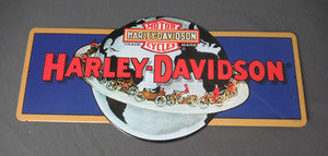 Harley Davidson Metal Sign - H-D Globe - Ande Rooney 2005 - 17" long - f4 tm