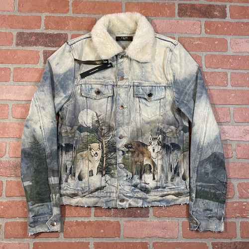 Mike AMIRI Wolf Denim Distressed Jacket 