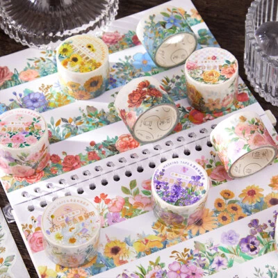 Blossom Flower Adhesive Washi Tape Paper Masking Journal Card DIY Decor Stickers