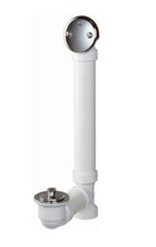 1-1/2-Inch White Roller Ball Stop Complete Schedule 40 PVC Bath Drain -Keeney