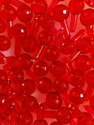 Faceted Globe Medium Bulbs Ceramic Christmas Tree Lights 50 RED Pegs Replacement