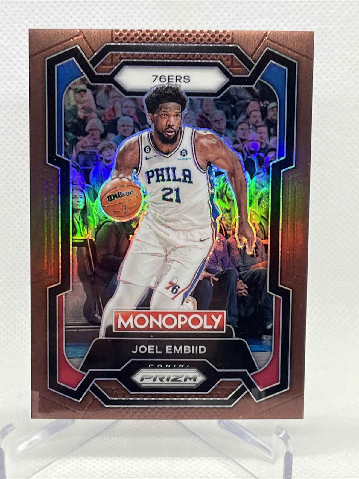2023-24 Prizm NBA Monopoly Joel Embiid BRONZE #92/249 SP 76ers #69
