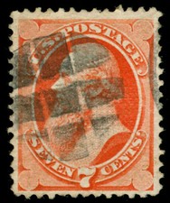 MOMEN: US STAMPS #138 USED GRILLED VF **LOST CLEAN PF CERT**