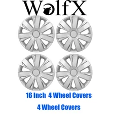16 Inch Wheel Covers Full Rim Snap On Hub Caps for R16 Auto Tire & Steel 4pcs