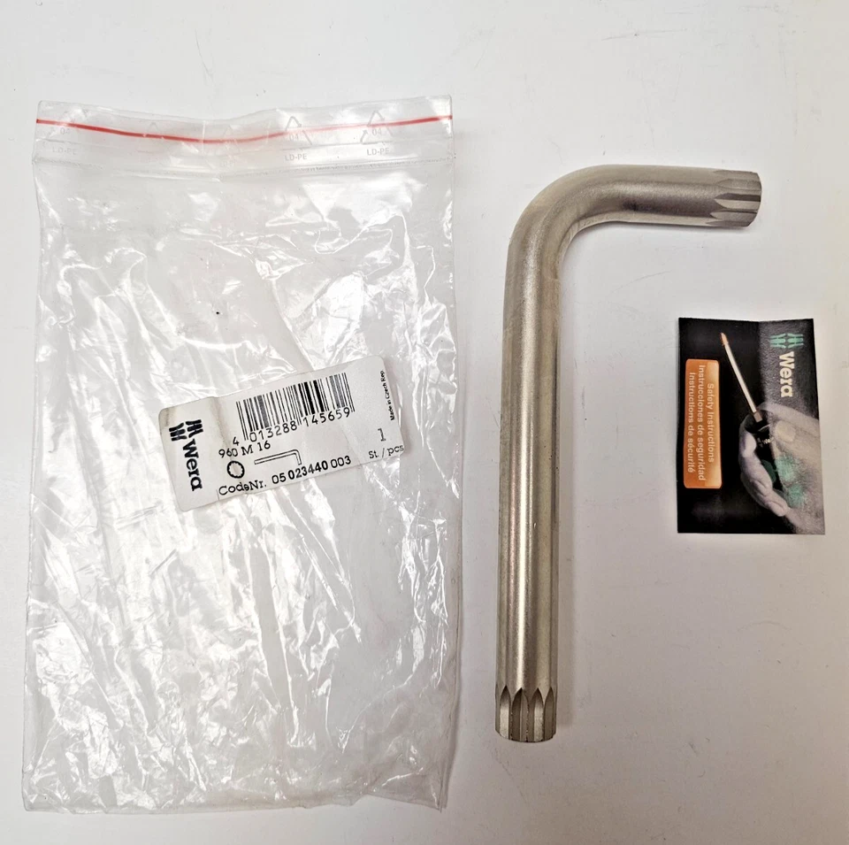 Wera 023440 - 960 M16 XZN HEX L-Wrench 55 x 140mm Size: M16 (Bulk Discounts!!!!) - Image 4 of 4