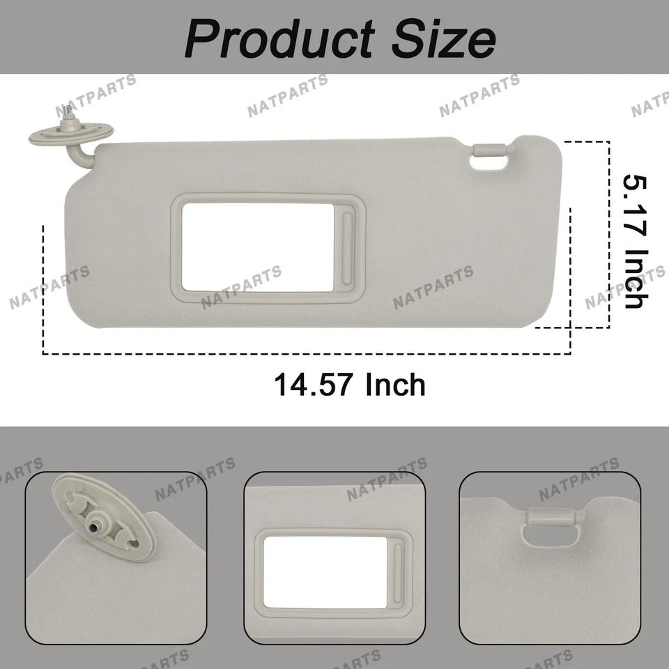 Left&Right Side Sun Visor W/O Light Fits for2005-2010 Toyota Scion74320-21210-B2 - Image 4 of 4