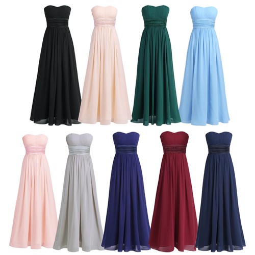 Women Strapless Dress Formal Wedding Cocktail Evening Prom Gown Party Bridesmaid - Picture 2 of 90