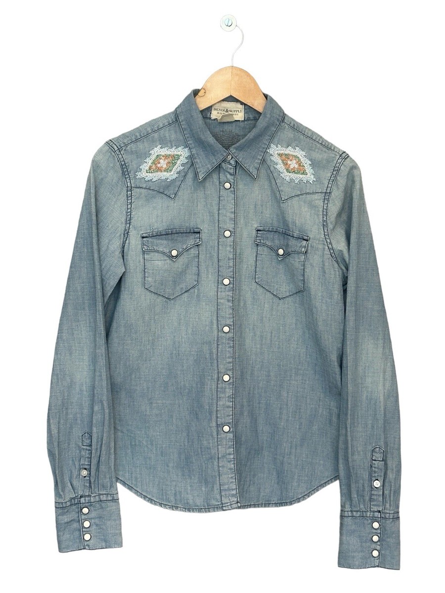Womens Ralph Lauren Denim Supply Shirt Western Chambray Womens Ralph Lauren Denim Supply Shirt Western Chambray