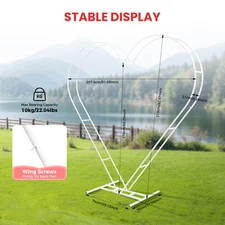 Dual Tube Metal Wedding Arch Backdrop, Heart-Shaped Wedding Arch Stand,