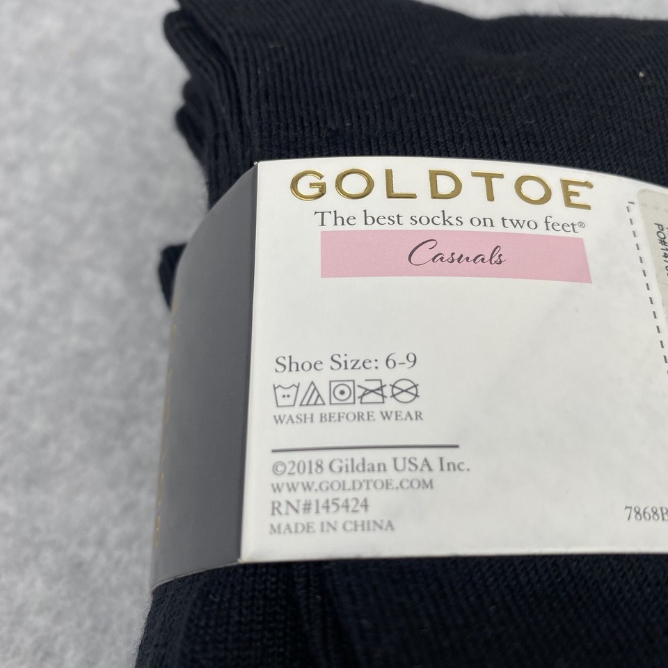 Gold Toe Socks Womens 911 Shoe Size 69 Black Crew Casuals Ultra Soft