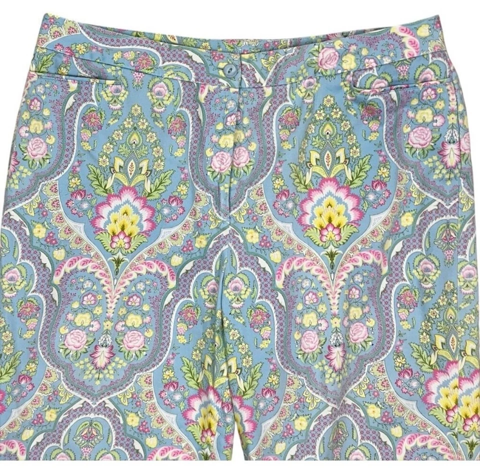 Pantalones capri de golf para mujer EP Pro azul cachemir y estampado floral talla 14 Foto 3 de 4