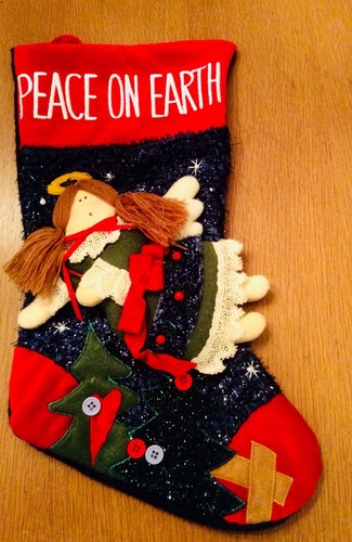 Christmas Stocking Angel "Peace On Earth" By Dan Dee Glistens Stars To Buttons - Picture 2 of 7