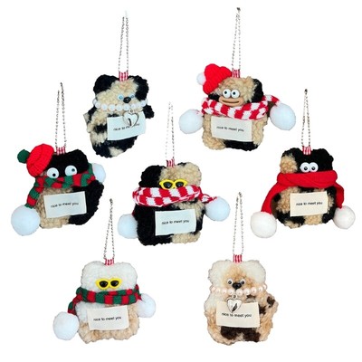 Lovely Plush Bear Keychain Stuffed Animal Toy Car Keyring Handbag Pendant Decors