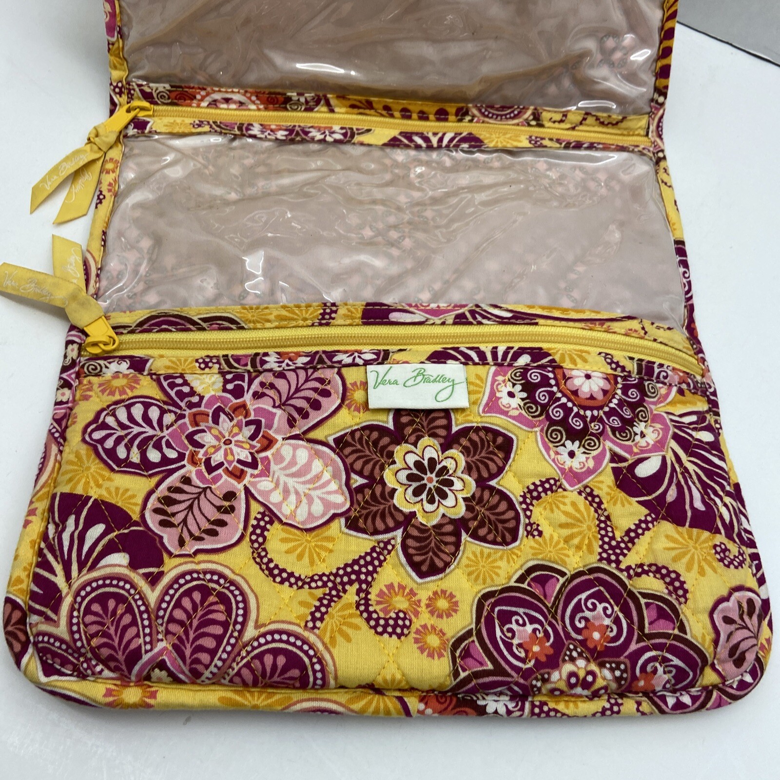 VERA BRADLEY BALI GOLD Hanging Travel Organizer Toiletry Cosmetic Bag