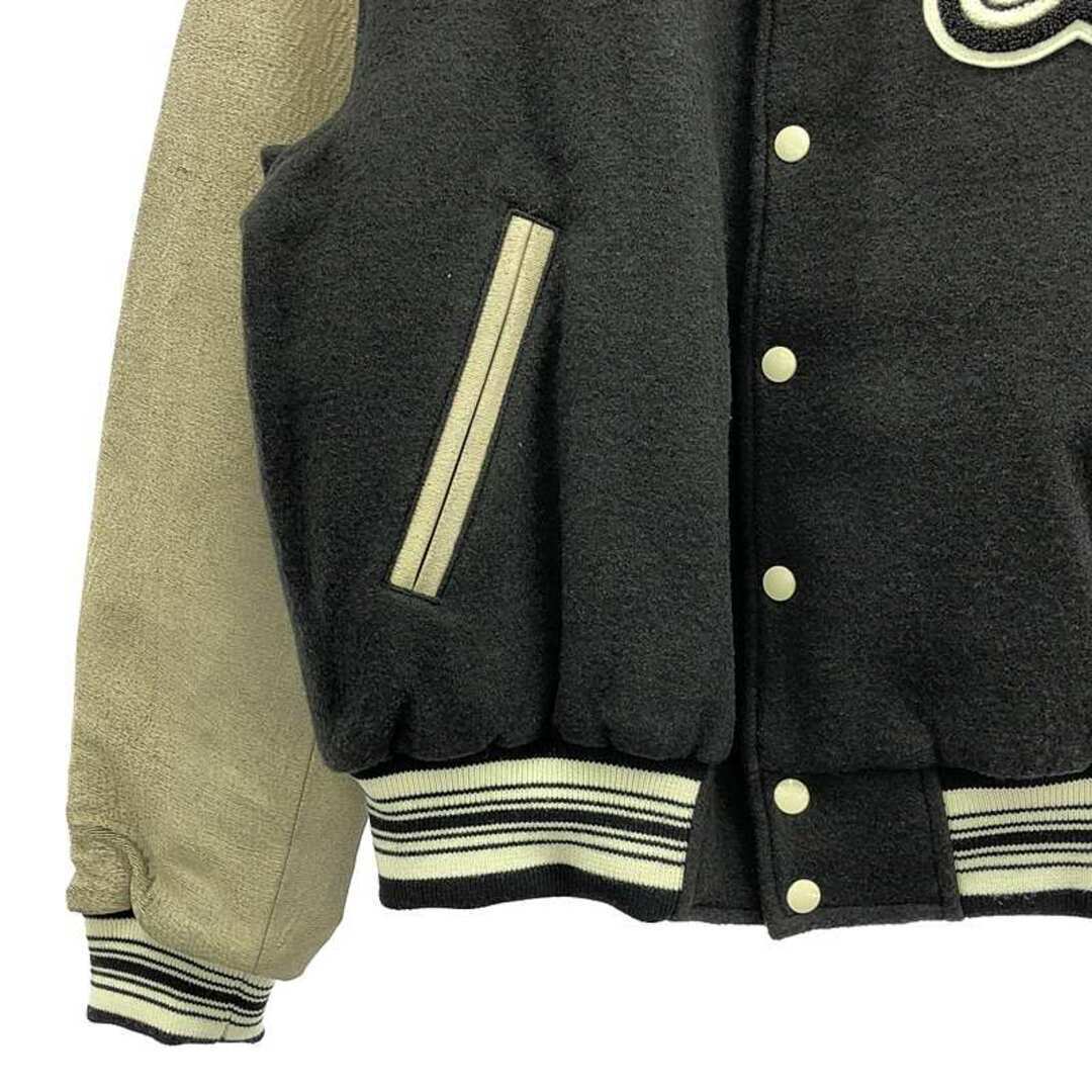 SUGARHILL 2022 AW GILL LEATHER STADIUM JACKET 2 PALE BLACK SUGARHILL 2022 AW GILL LEATHER STADIUM JACKET 2 PALE BLACK