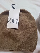 Zara Tan Beanie Wool Blend Knit 3739 215 707 756