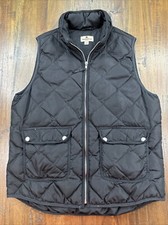 Woolrich Womens Quilted Puffer Vest Duck Down Fill Navy Black Mock Neck Size L