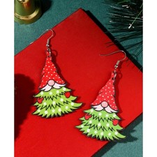 Cute Gnome Christmas Tree Earrings