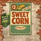 Potatoes Farm Fresh Organic Food Vintage Metal Tin Sign Wall Art 8x12