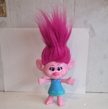 Trolls Troll Doll, Pink Straight Hair, Blue Dress, Plastic, MPN E9085