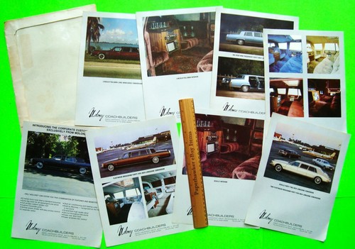 1981 CADILLAC & LINCOLN MALONEY LIMOUSINE PORTFOLIO BROCHURE + ENVL w/ 8 PLATES