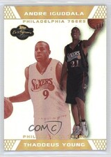 2007-08 Topps Co-Signers Gold Red Foil 2/9 Thaddeus Young Andre Iguodala #78 7y2