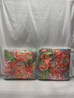 Rachel Brooks 20 x 20 Gold Foil Jewel Bloom Pillow Light Multicolor Lot Of 2x — photo 1