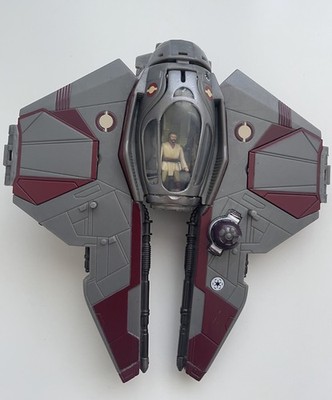 Star Wars Transformers Obi Wan Jedi Starfighter Loose Figure Pilot Hasbro 2005