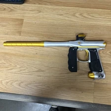 Used Empire Mini GS Dust Silver / Dust Gold Electronic Paintball Marker 68 Cal