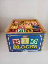 Schylling ABC Alphabet 47 Wood Blocks with Wooden Box