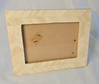 Rare Genuine Ivory Crème White Camel Bone Picture Frame 6  X 4  India Collection