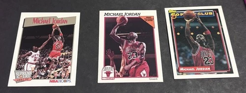 Chicago Bulls Michael Jordan NBA Card Lot 3 Hoops Topps 1991-92 MVP Vintage