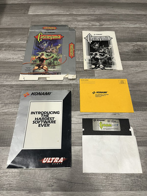 Extremely RARE 1990 Konami Castlevania for Commodore 64 w/ box, manual, and more