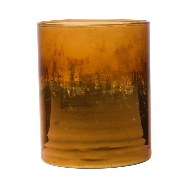 Inna-Glas Maxi Teelichtglas Rigoberto, Boden Gold, Orange-Braun, 12,5Cm, Ø 10Cm-image