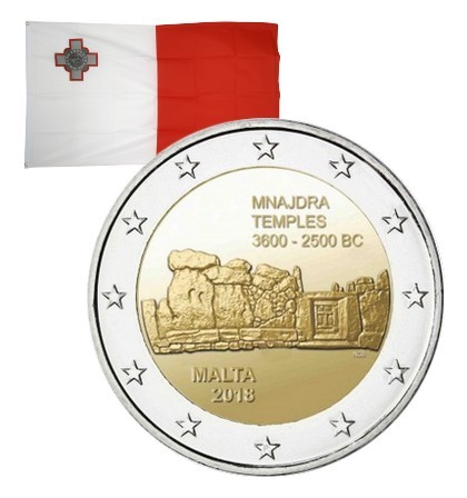 2 Euros commémorative Malte Temples Mnajdra 2018