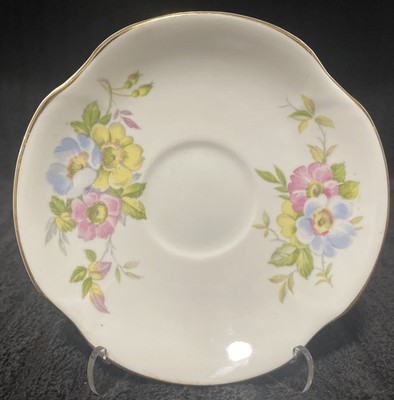 Vintage Victoria C & E Bone China Staffordshire England Saucer Hand Painted Rose