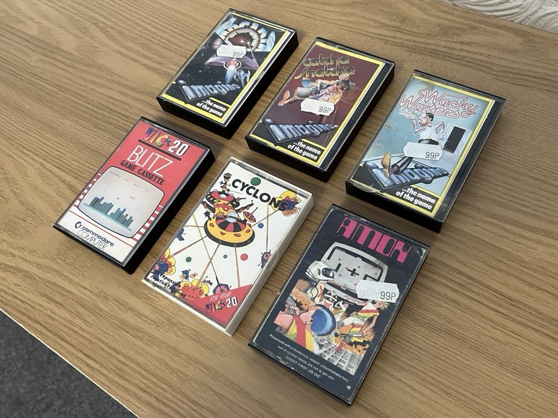 6 x Commodore VIC 20 Various Cassette Games - Untested -👽Retro Gift Idea👽