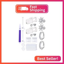 QWALIT Silver Disposable Ear Piercing Kit Silver Ear Piercing Gun Kit Self Pierc