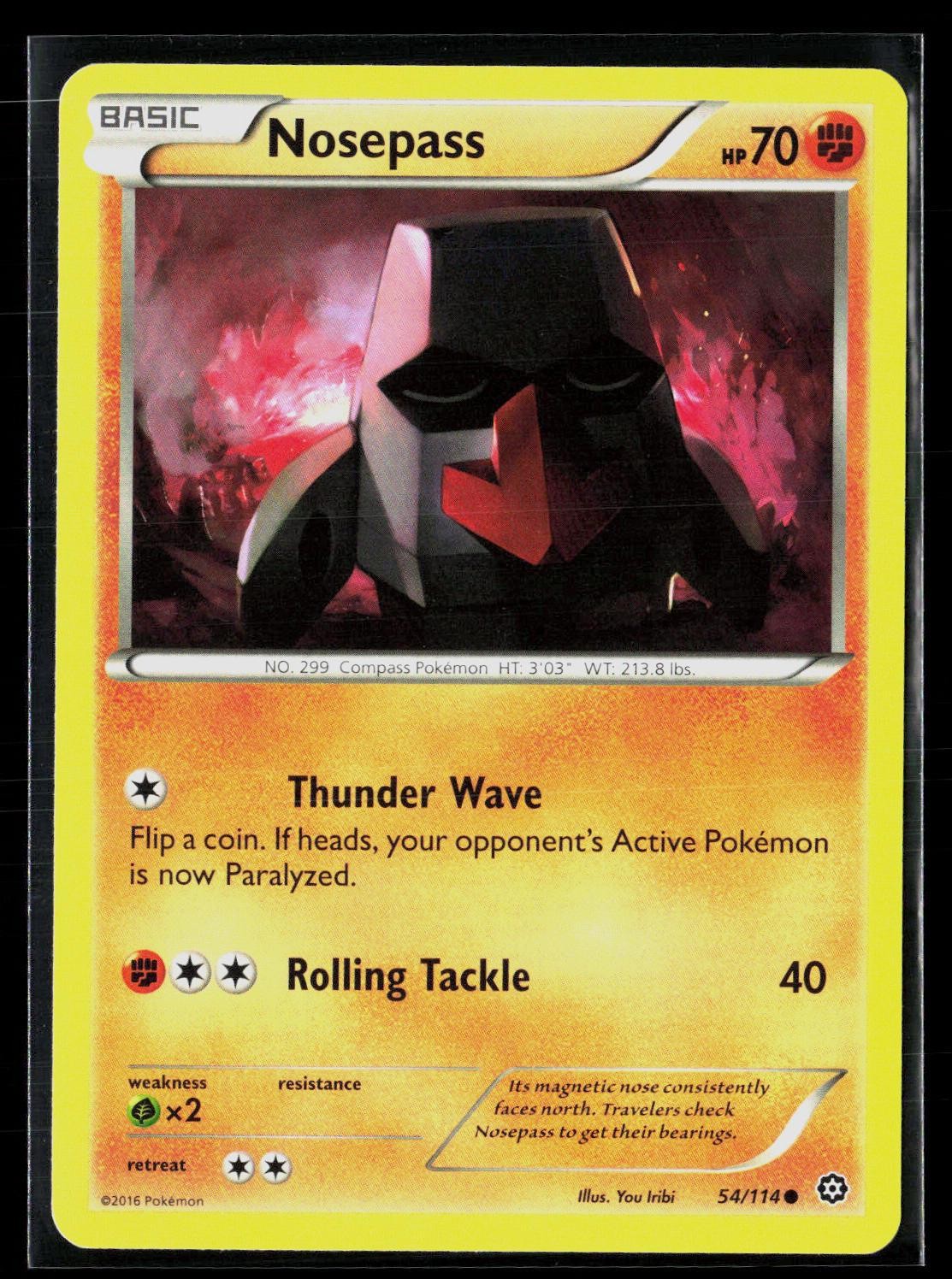 Nosepass 54/114 Common Steam Siege Pokemon NM