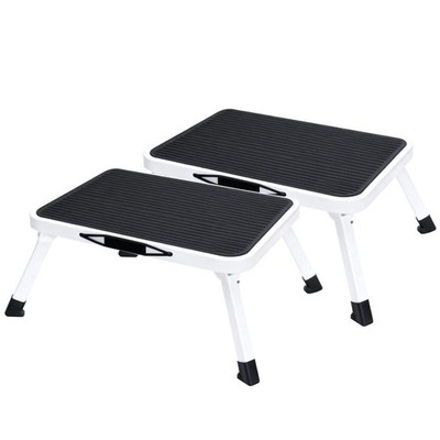 Foldable Step Stool 2 PCS with Non-Slip Platform & Rubber Feet, 1-Step Ladder...