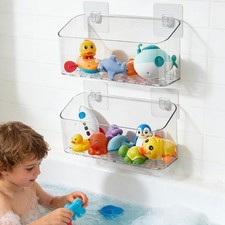 Bath Storage Organizer, Bathtub Storage Holder, Large Capacity Wall Mounted S...