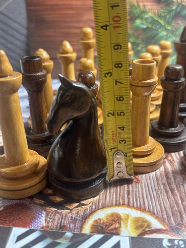 Soviet antique chess Wooden tournament figures USSR Homemade Big Chess - Picture 11 of 17