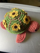 Handmade Crochet beautiful Sunflower Turtle 7  x6  .