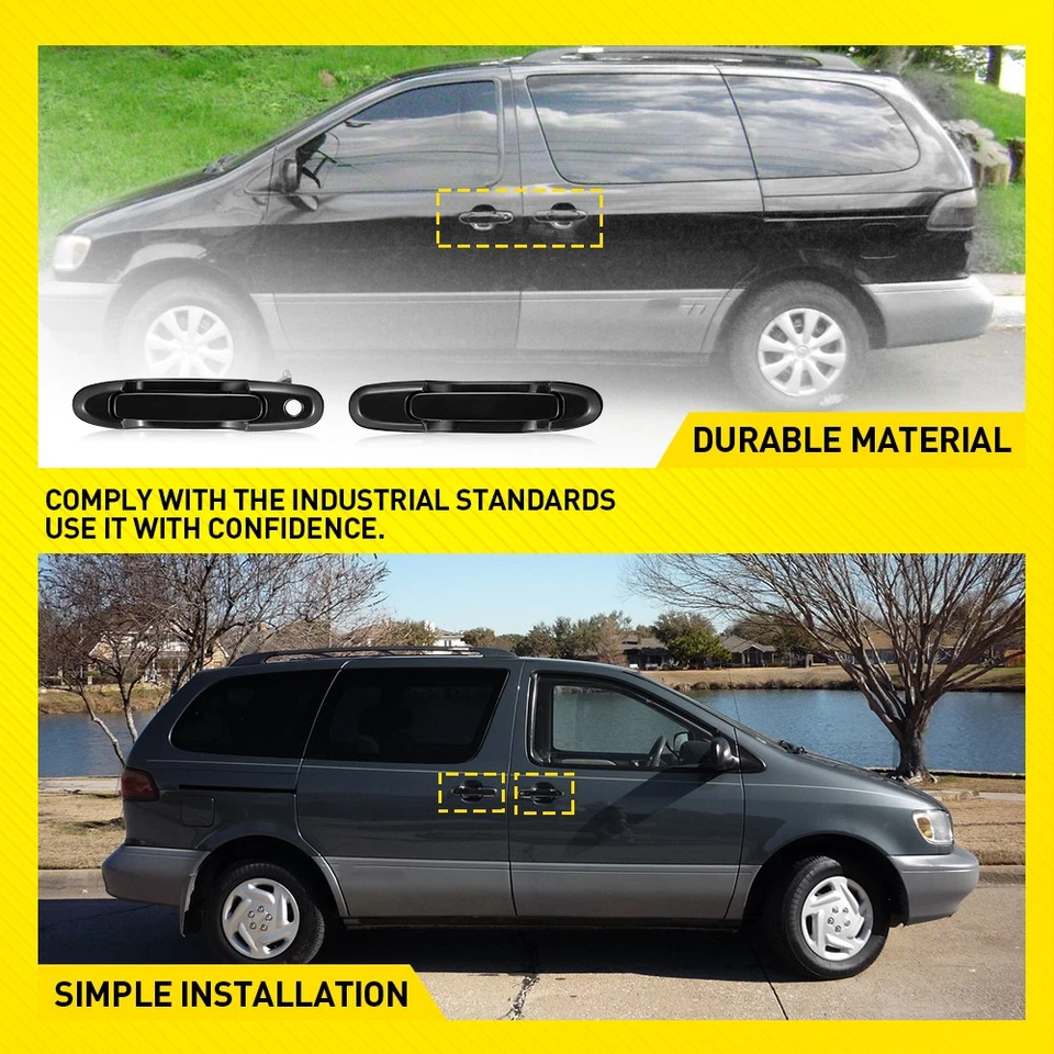 Juego de 6 manijas de puerta izquierda derecha exterior e interior Toyota Sienna 1998-2003 EK Foto 4 de 4