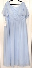 Wear Your Love Sky Blue Chiffon Formal Gown Size 22 A-Line