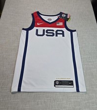 NIKE Team USA Home Jersey Small Mens White Red 2020 Tokyo Olympics Basketball