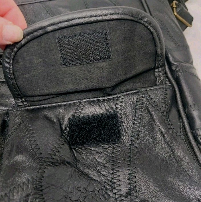 Embassy Black Lambskin Leather Patchwork Crossbod… - image 11