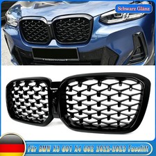 Diamant Style f�r BMW X3 G01 X4 G02 Nieren Grill K�hlergrill Klavierschwarz 22+